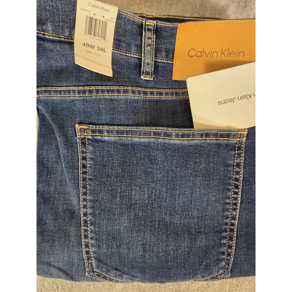 Calvin Klein Jeans Men's 40x34 Slim Straight Fit Ashton Stretch Designer NEW